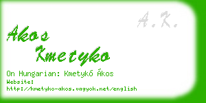 akos kmetyko business card